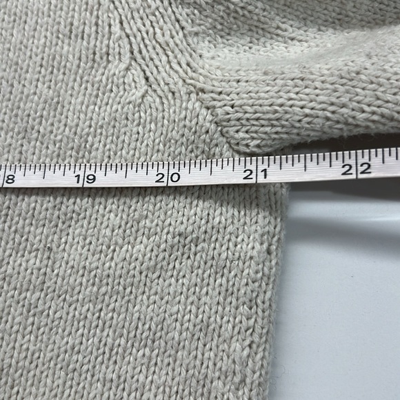 Old Navy button-up Cardigan cream Knit with shawl collar unisex sz Large oatmeal - Picture 10 of 12